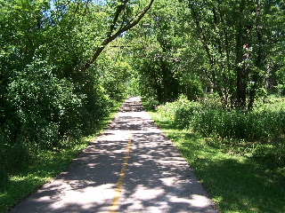 A nice wooded are along the path